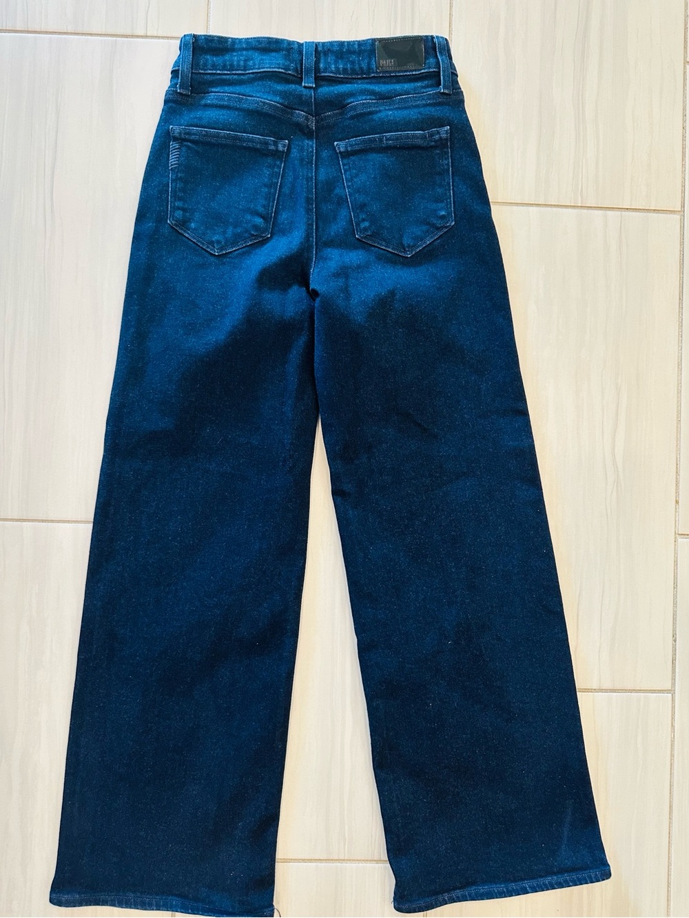 Like New PAIGE Anessa Dark Indigo High-Rise Wide-leg Jeans - Women’s size 27 - Picture 5 of 6
